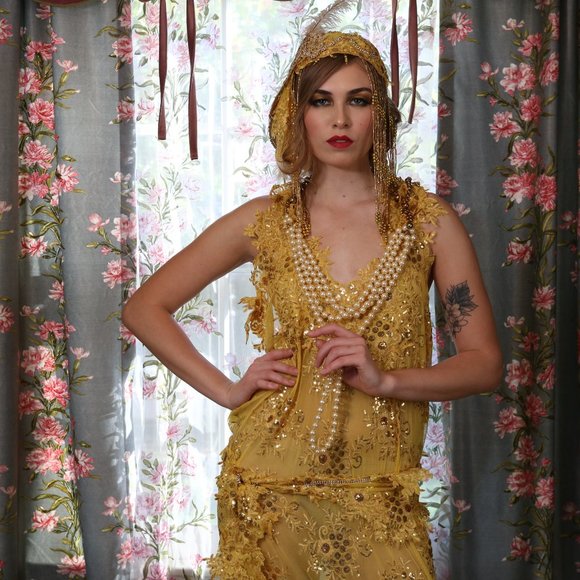 DUCHESS RUTH Custom Order Gatsby Wedding Gown - Picture 15 of 16